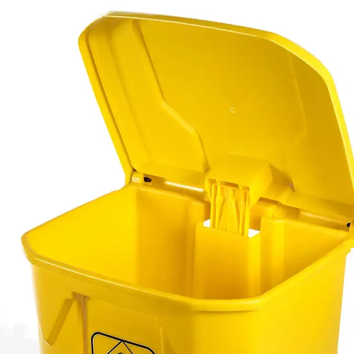 Medical Waste Pedal Trash Plastic Trash Can With Pedal 15L 30L 50L Foot Pedal Trash Can